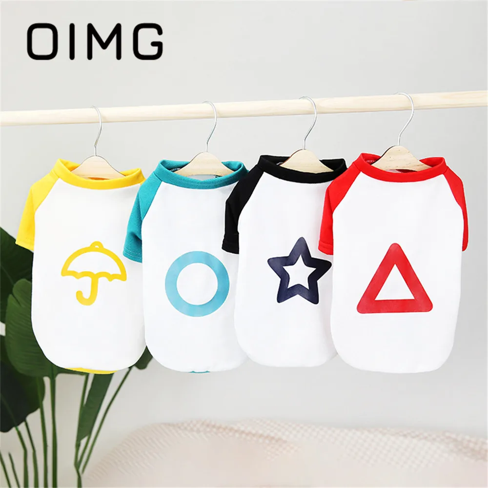 

OIMG Fashion Colorblock Small Dog Shirts Teddy Chihuahua Pattern Print Puupy Clothing Breathable Pet Clothes Casual Cat Dog Wear