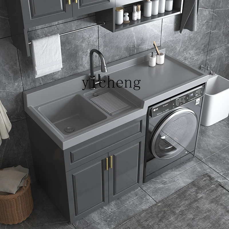 ZF stainless steel honeycomb aluminum balcony laundry cabinet washing machine significant other bathroom with rubbing board pool