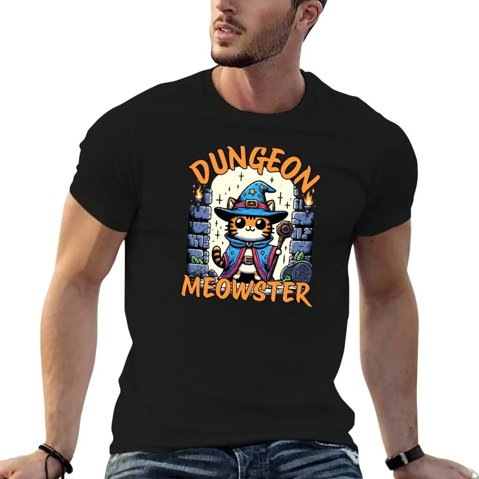 

Dungeon Meowster Dungeon Master Cat T-Shirt graphic t shirt vintage graphic shirts boys whites vintage mens white t shirts