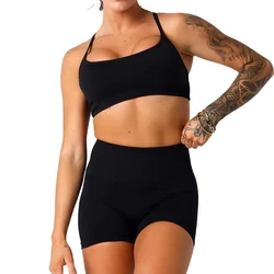 Nvgtn Dynamische Rugloze Sportbeha Naadloze Spandex Vrouw Fitness Elastisch Ademend Borstvergroting Vrijetijdssportondergoed