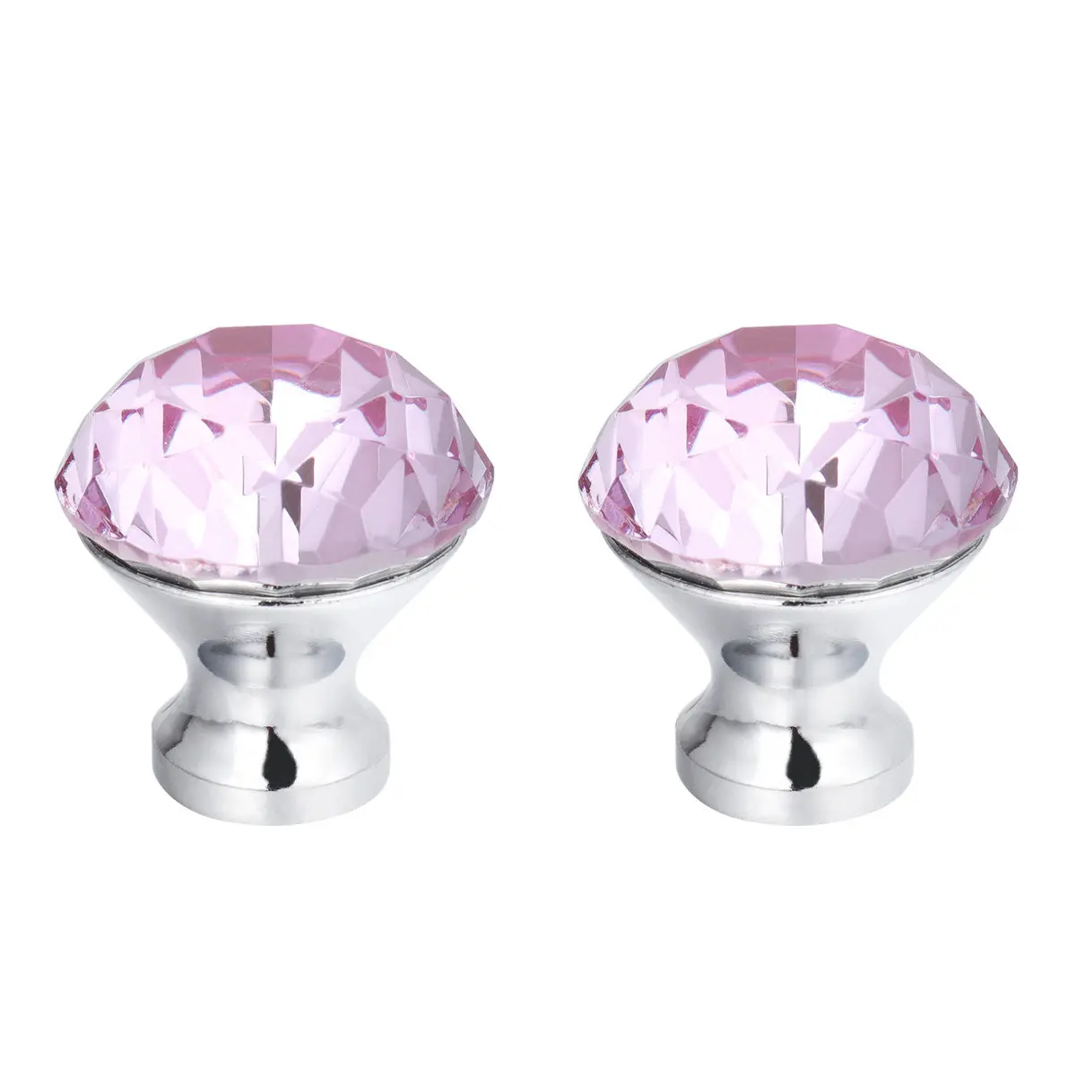 2Pcs 30Mm Crystal Diamond Pull Handle for Cabinet Drawer Wardrobe Bin Chest of Drawers Modern Stylish Glass Knob Decorative