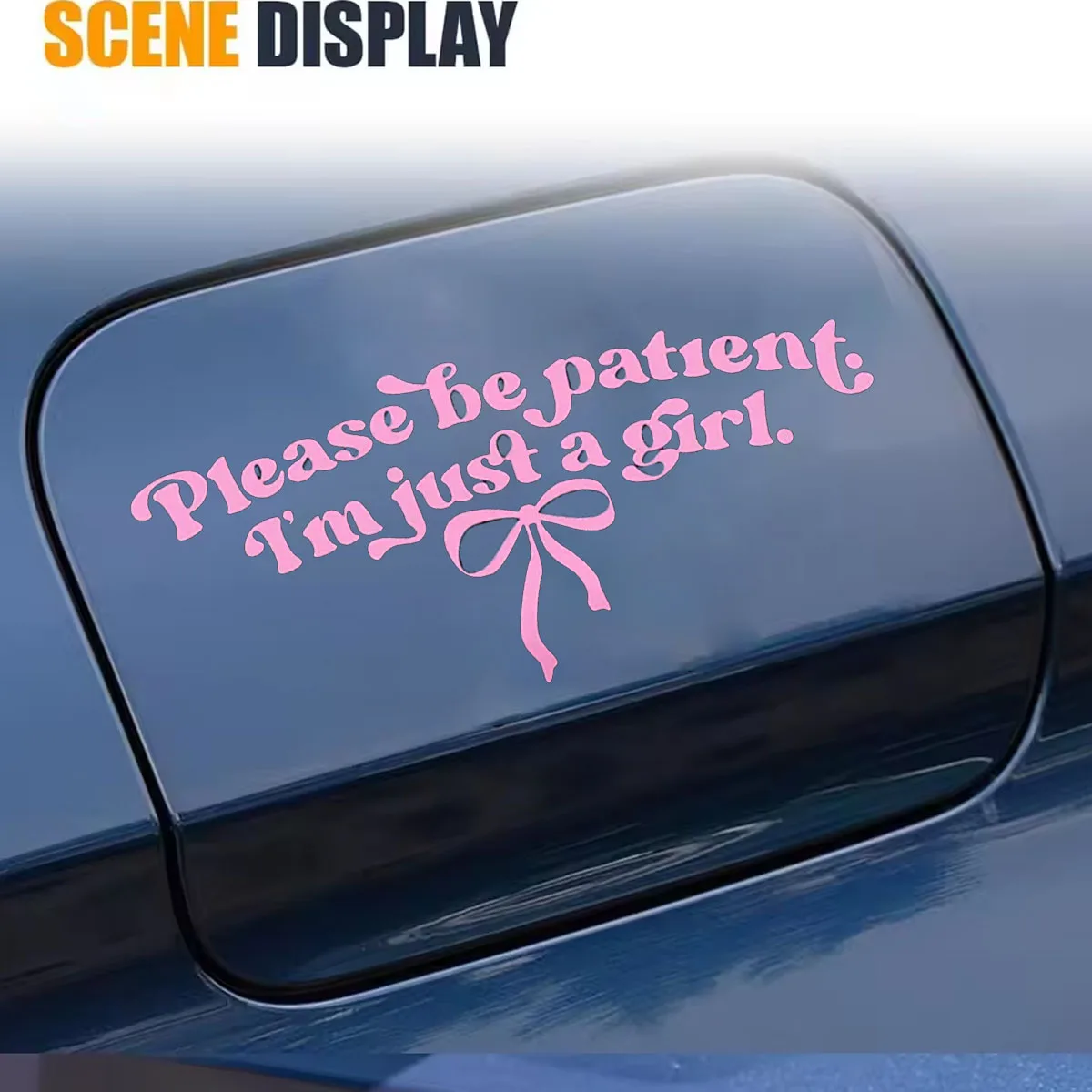 Please Be Patient, I’m Just A Girl – Fun Car Decals, Window Butterfly Bow Decals, Girl-Themed Stickers.