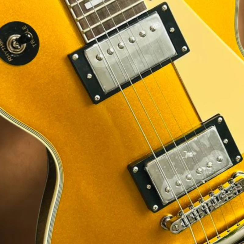 LP0S Electric Guitar Silver Label Double-layer White Border Metal Gold Wear-resistant Durable Limited Edition Free Shipping