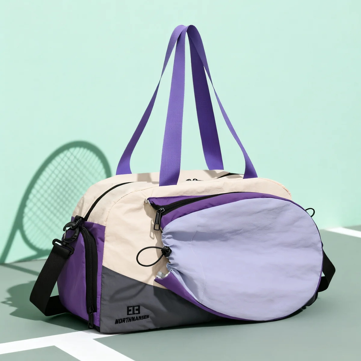 Grenzüberschreitende, wasserabweisende Badminton-Tasche mit großem Fassungsvermögen, Umhängetasche für Fitness, koreanische 3-in-1-Tennistasche, Reisetasche für Studenten – Detail 11