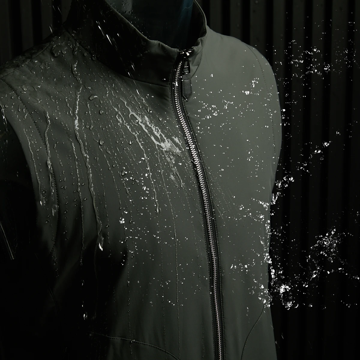 

Men's Mid-Weight Cotton Vest Hollow Fiber Stand Collar Windproof Water-Resistant Autumn Faion Urban Sle Youth Casual