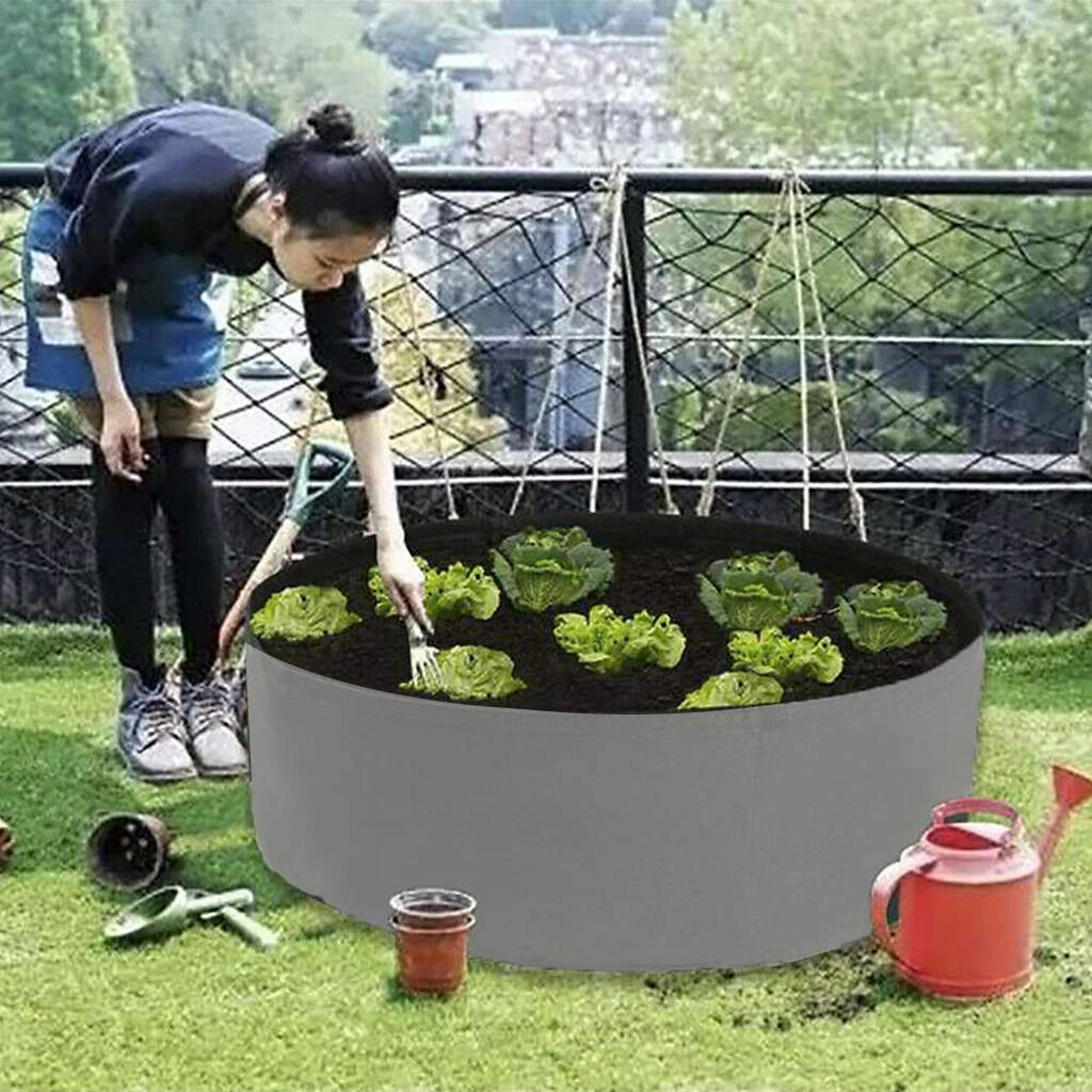 Raised Plant Bed Garden Flower Planter Elevated Breathable Felt Fabric Home Balcony Garden Vegetable Box Planting Grow Bag