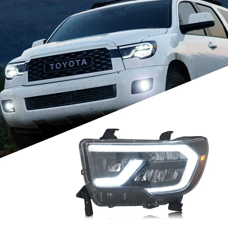 Suitable for Toyota Tundra headlight 2007-2013 model assembly Sequoia modified LED daytime running light streamer turn signal he