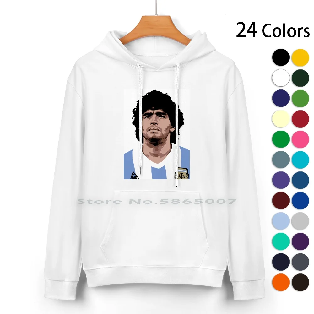 Maradona-Best Soccer Player Pure Cotton Hoodie Sweater 24 Colors Soccer Team Player Calcio Football Argentina Naples Napoli Top