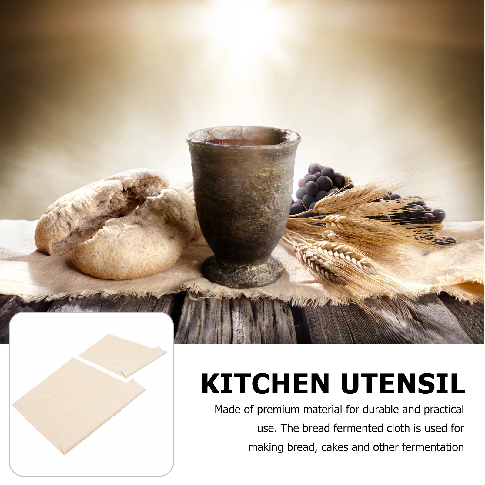 

2pcs Bread Proofing Cloth Fermentation Bowl Kitchen Utensil Rolling Pastry Liner Dough Baking Cotton Practical Easy Clean