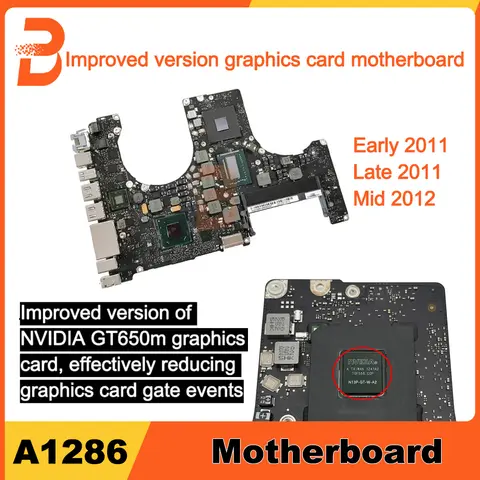 Improved version graphics card Motherboard For MacBook Pro 15" A1286 Logic Board 2011 2012 Year