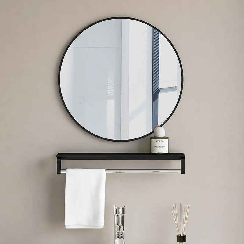 Home bathroom mirror without punching holes wall-mounted simple mirror