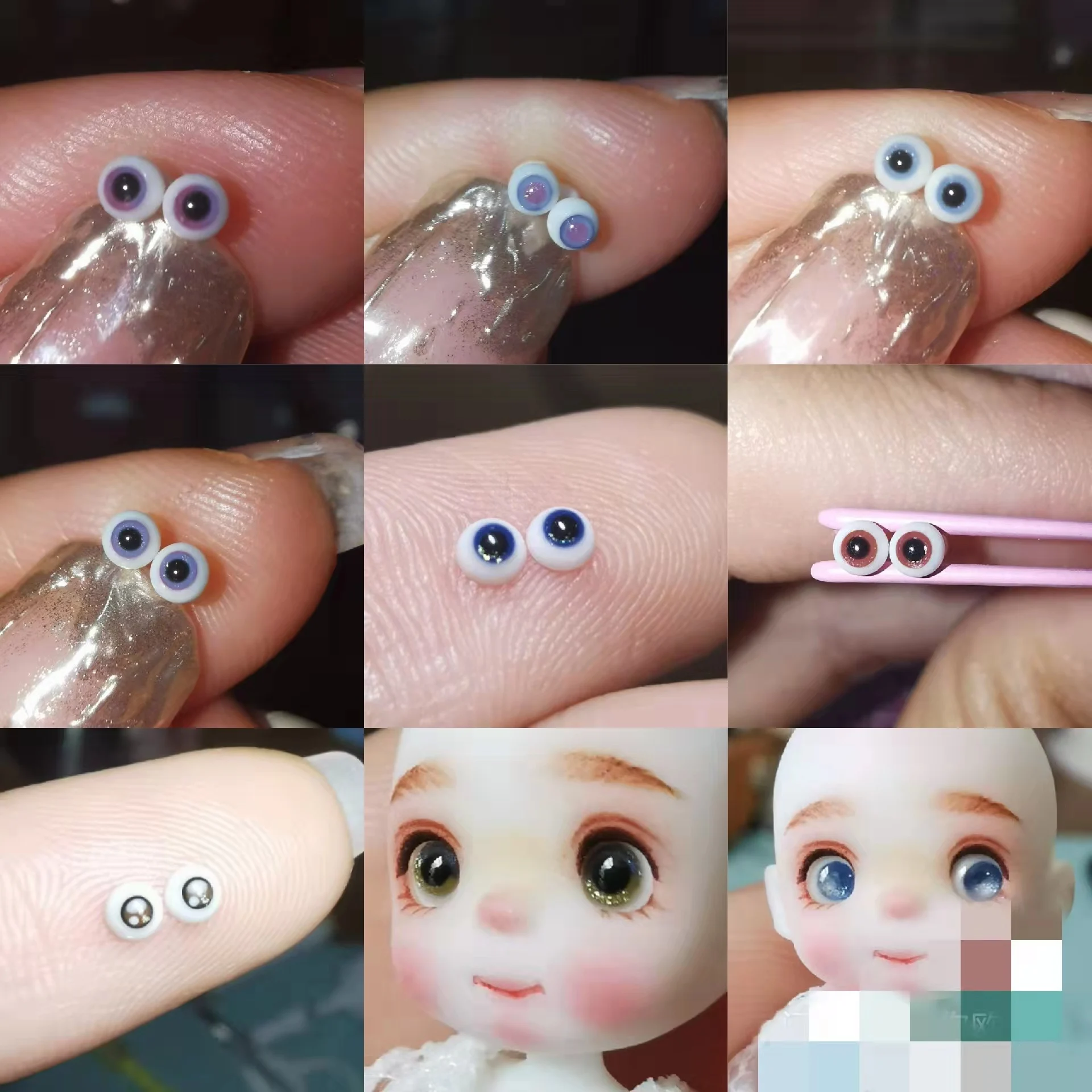 Thumb doll BJD mini doll eyes spherical joint doll accessories children's toys 3mm 4mm eyes