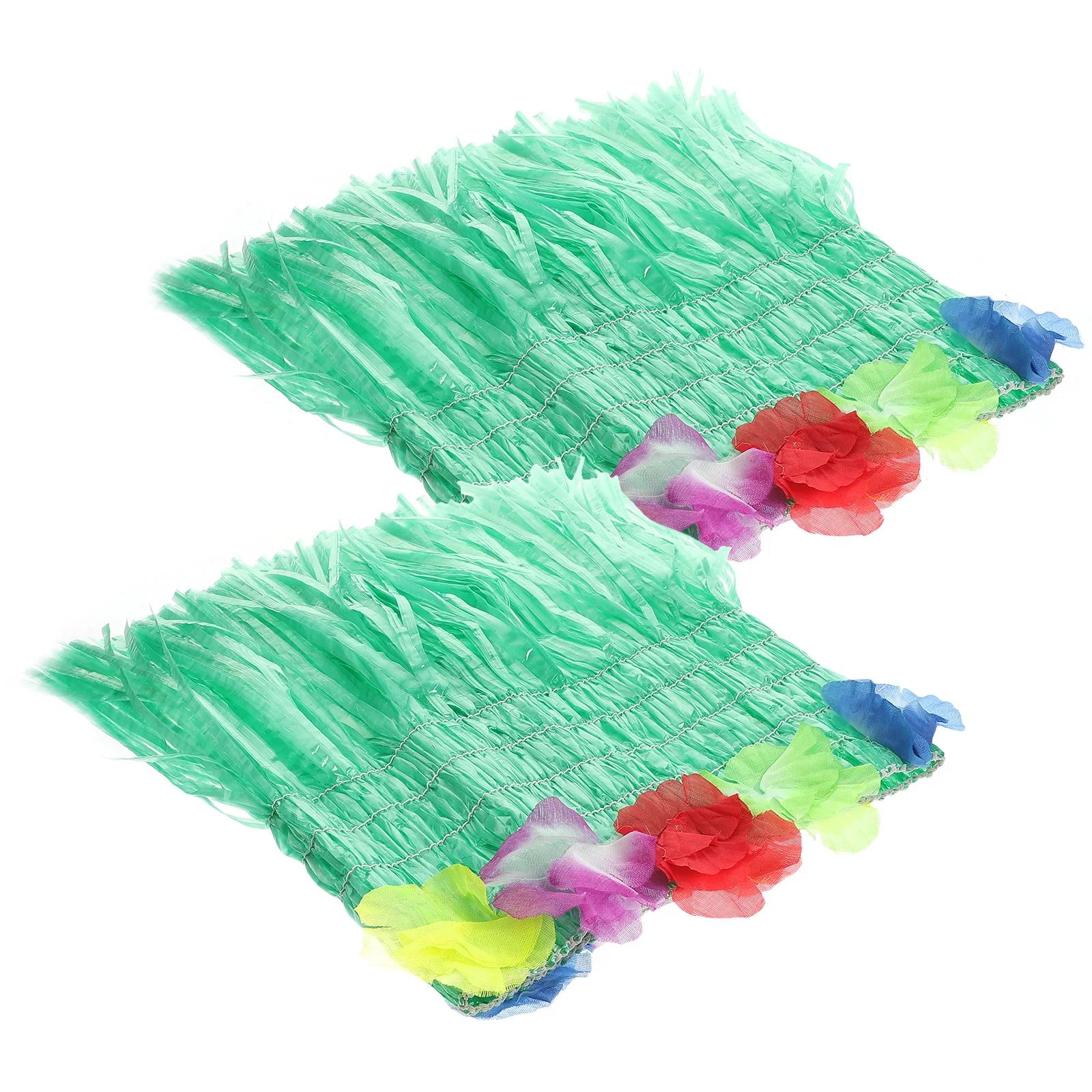 

2 Pcs Plastic Grass Skirt Costume Luau Party Dress Kit Girl Prop Bronkle Accessory Beach