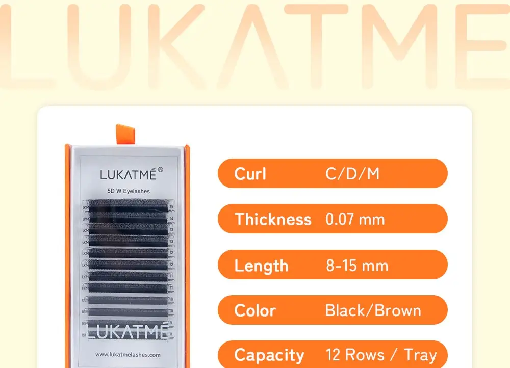 5 Stück/Box LUKATME Vorgefertigte Fächer YY W-Form Curl D/M 7-15mm Mix-Stil YY 4D 5D 6D 7D Großhandel Falsche Wimpern Zubehör Braune Wimpern – Detail 2