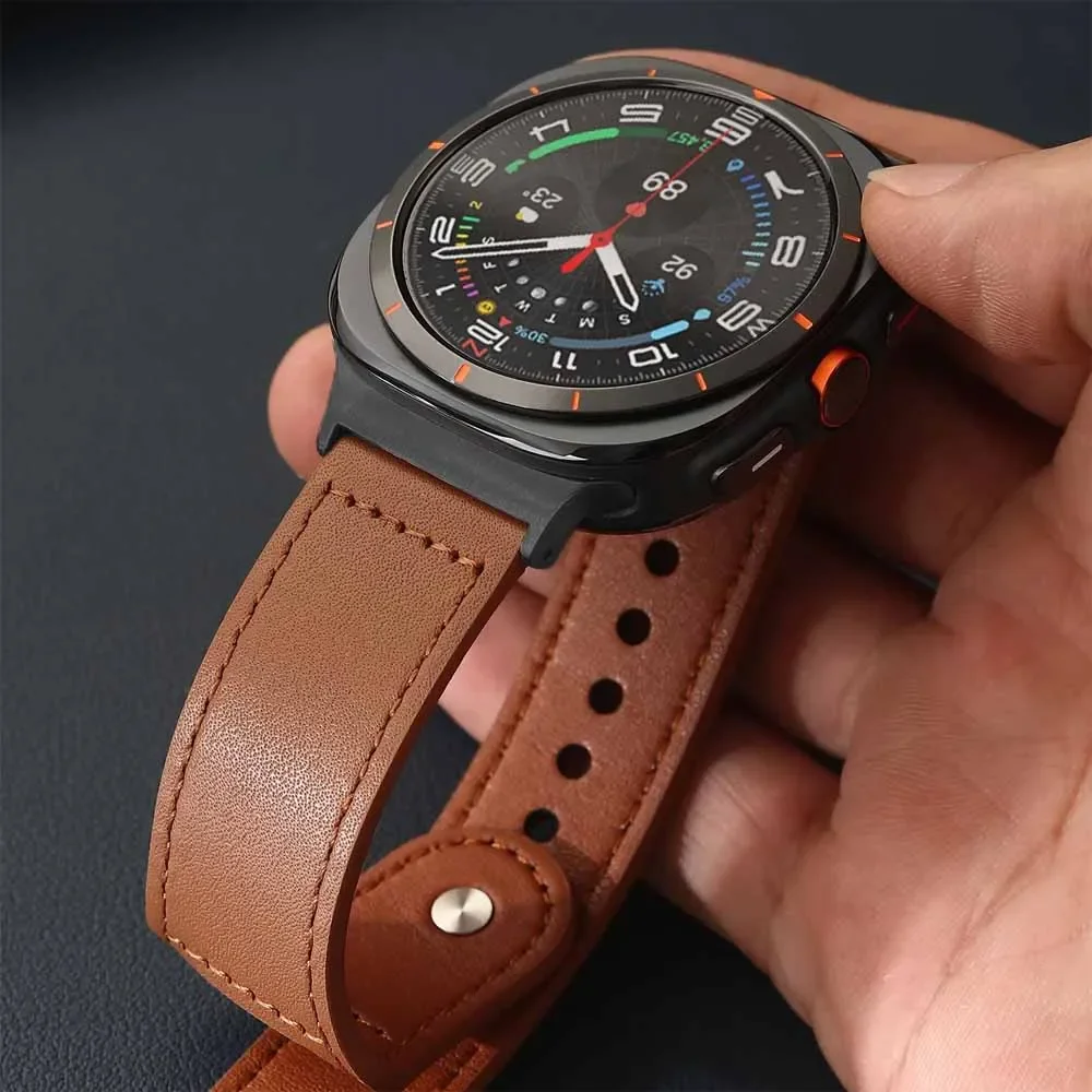 

Luxury Leather Band For Samsung Galaxy Watch Ultra 47mm Quick Fit Strap For SAMSUNG GALAXY ULTRA 47mm Mens Bracelet Accessories
