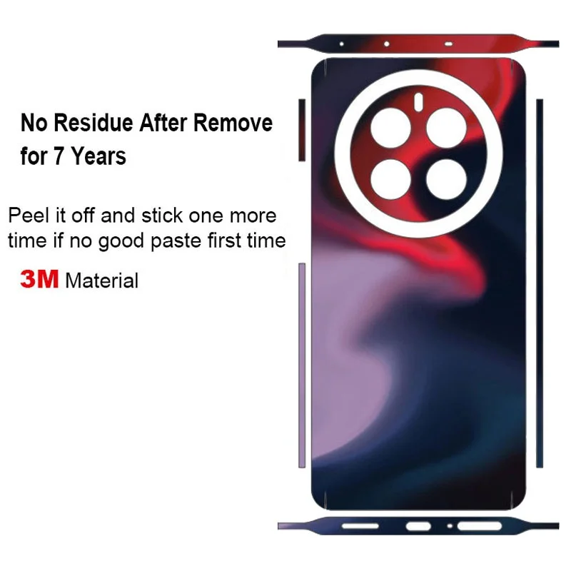 Dazzling Decal Skin for Realme GT5 Pro Back Screen Protector with Side Film Cover 3M Wrap Colorful Sticker