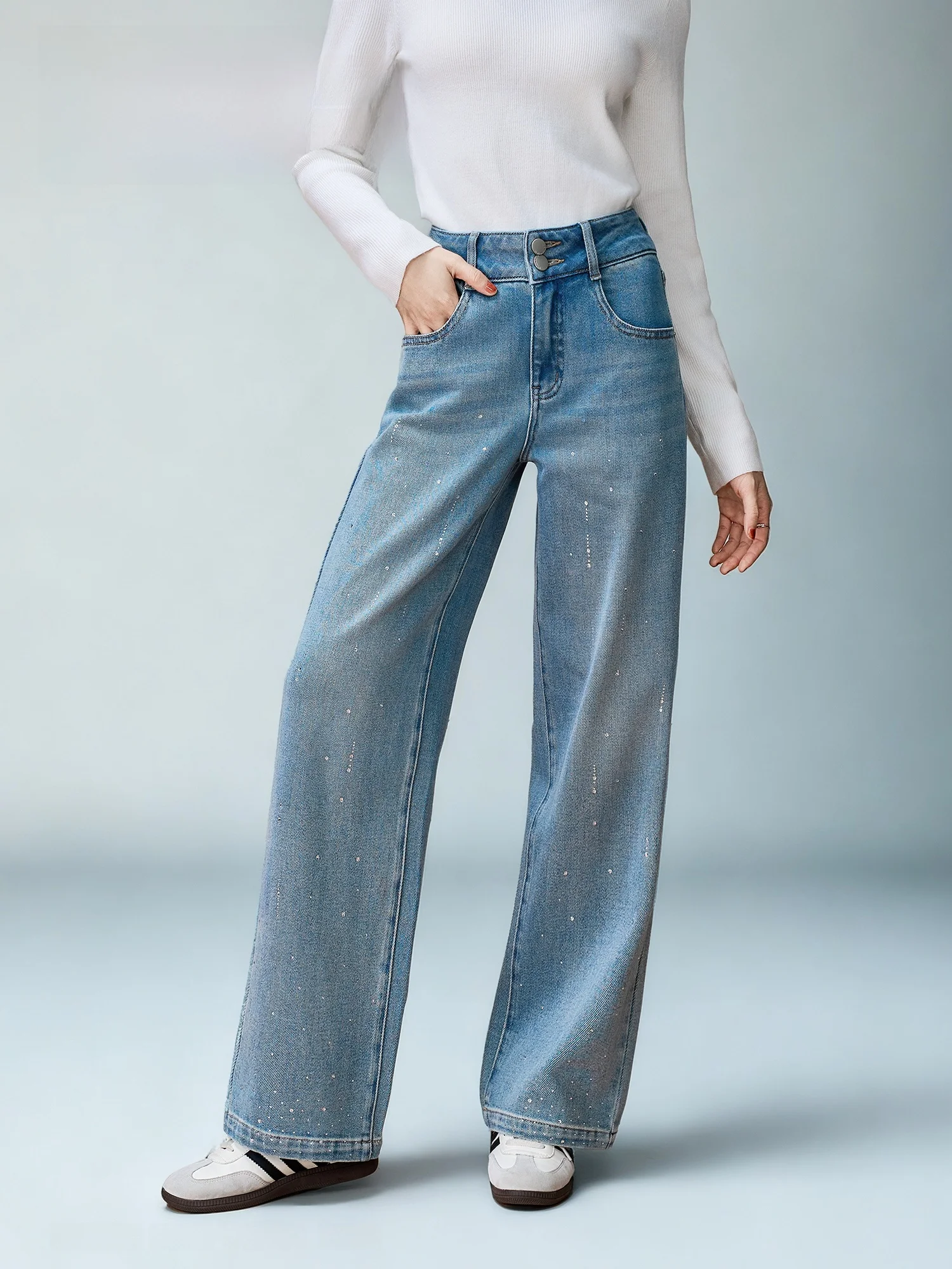 

Джинсы женские с высокой талией, свободного кроя, повседневные, из хлопкового денима, осенняя коллекция, неэластичные, с высокой талией