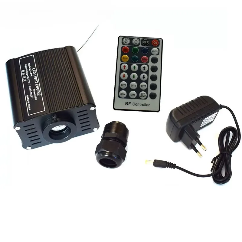 1X High quality DC12V RGBW color LED 16W fiber optic light engine with 24 key RF remote controller