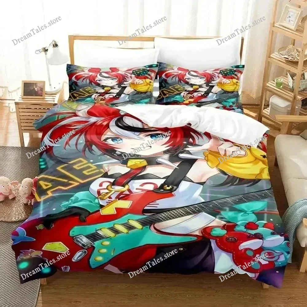 Exquisite 3D Hakos Baelz Wallpaper Print Bedding Set Duvet Cover Comforter Bed Youth Kids Girls Boys Gift Home Textileextile