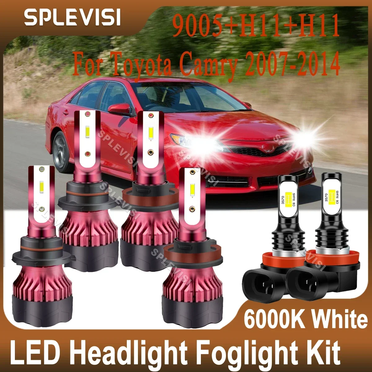 360-degree Luminescence LED Headlight Forlight Kit automóvil For Toyota Camry 2007 2008 2009 2010 2011 2012 2013 2014