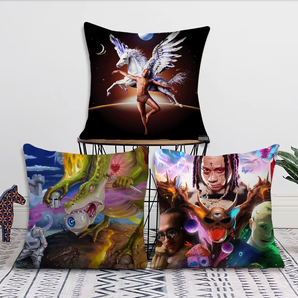 cushion cover Pillow Case R-Redd Room Bedroom Sofa Living Backrest Car Square Rapper T-Trippie Headboard