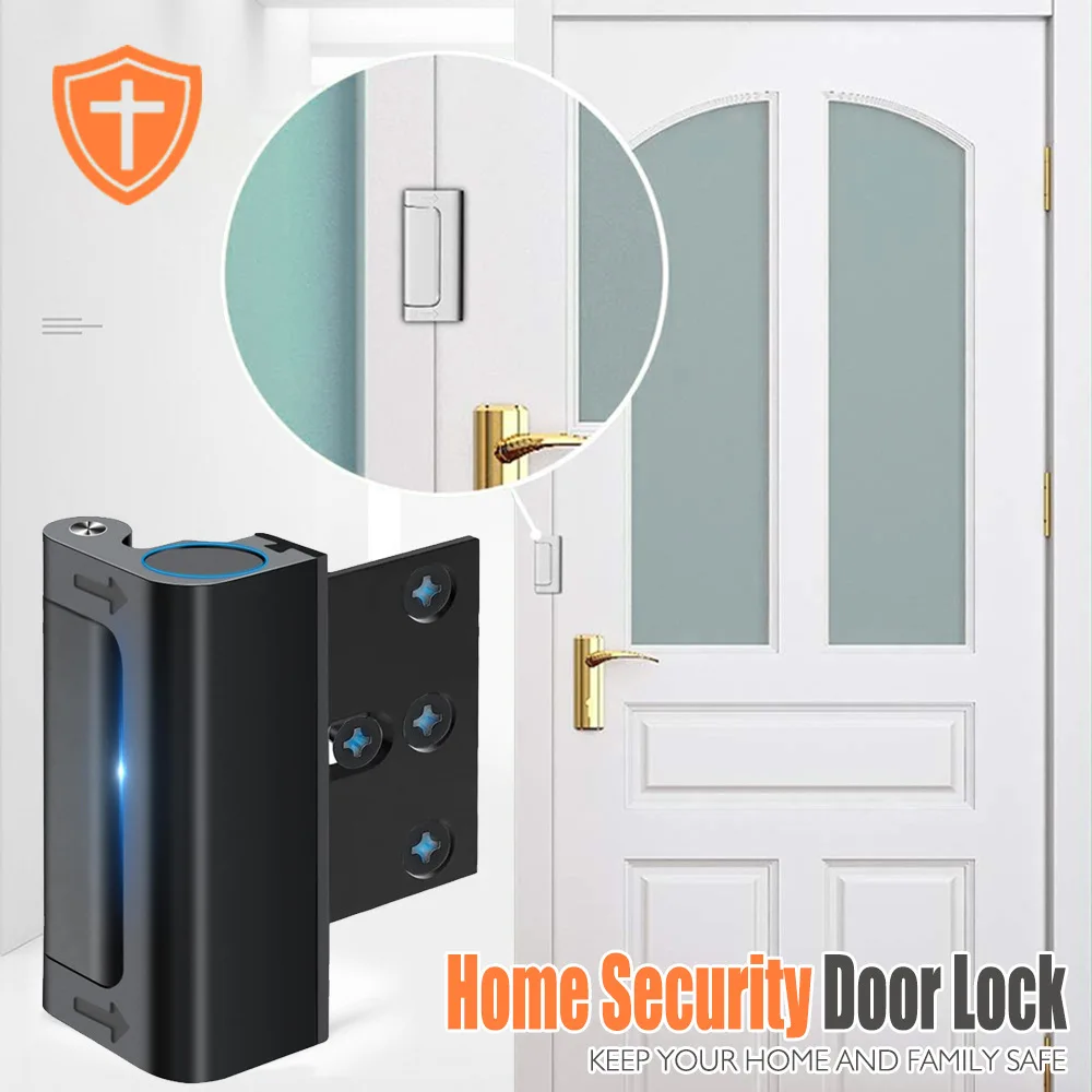 Home Security Door Lock Anti-theft Buckle Hotel Safety Buckle Indoor Bolt Door Lock Buckle Aluminum Safety Bolt Hinge view 2