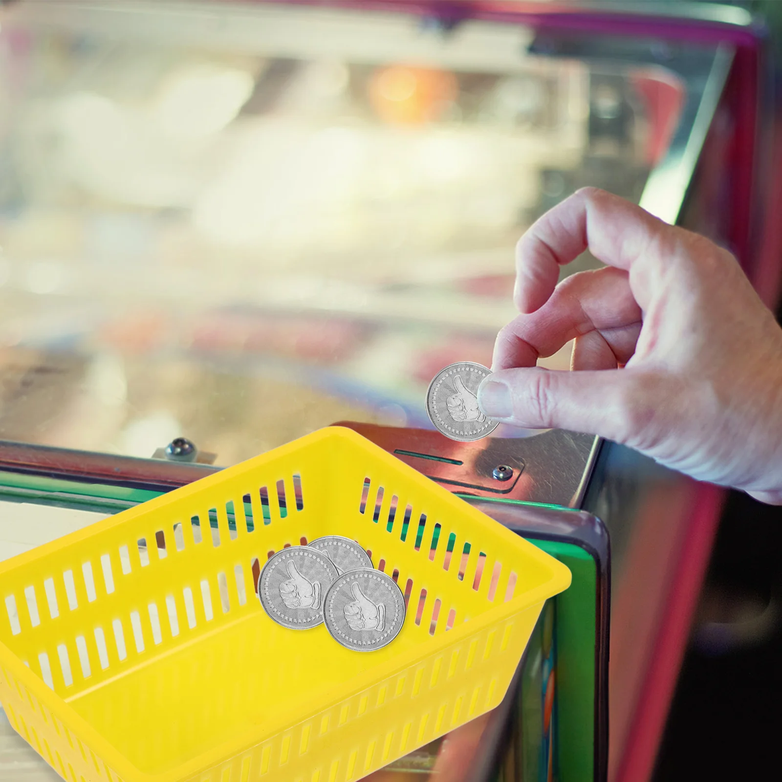 

10Pcs Coin Baskets Thickened Plastic Organizer Bins for Game Machines Classroom Storage Small Storage Bins Desk Accessories