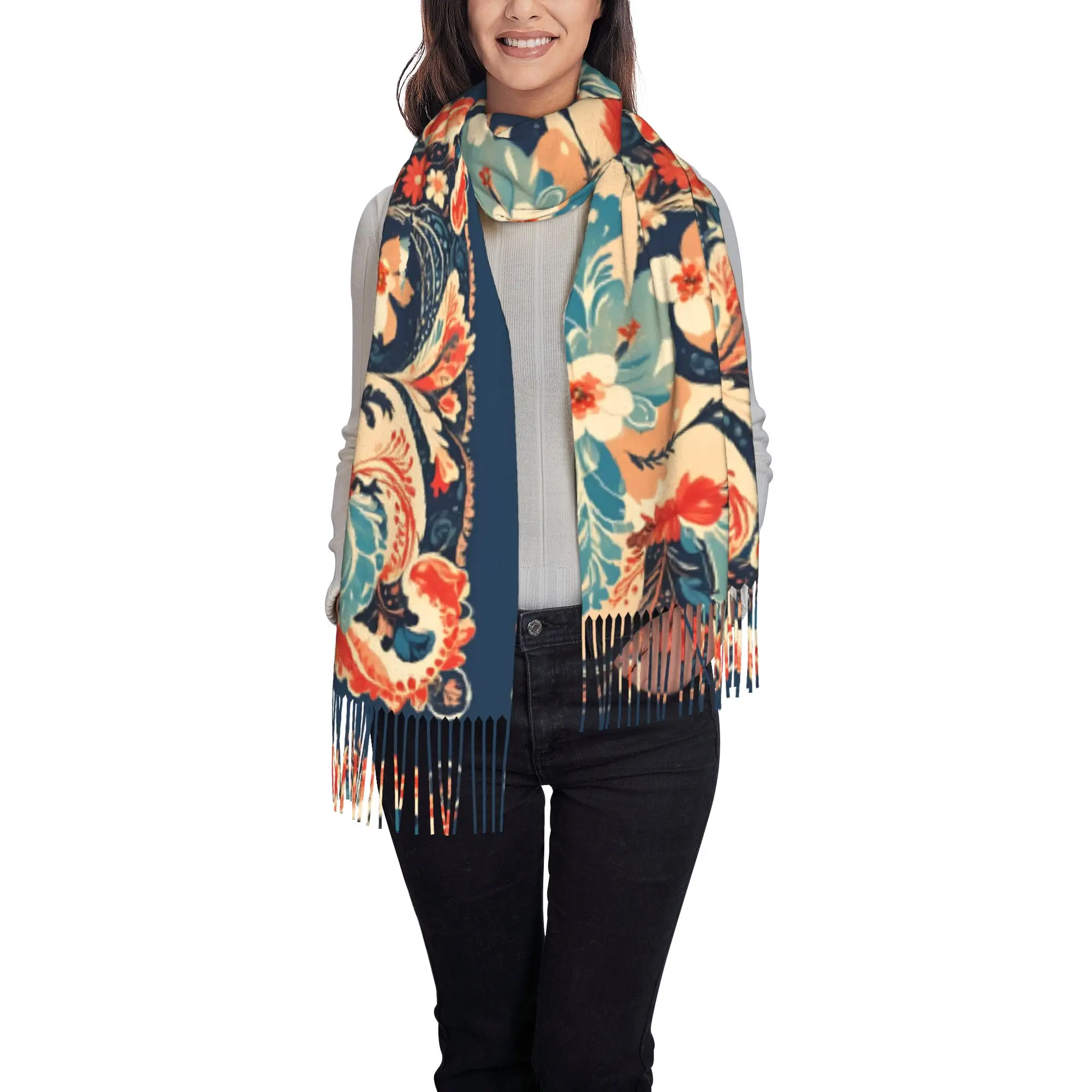 1 PC Boho Folk Floral Pattern Shawls  Autumn Hot Selling Thermal Gift Hijab