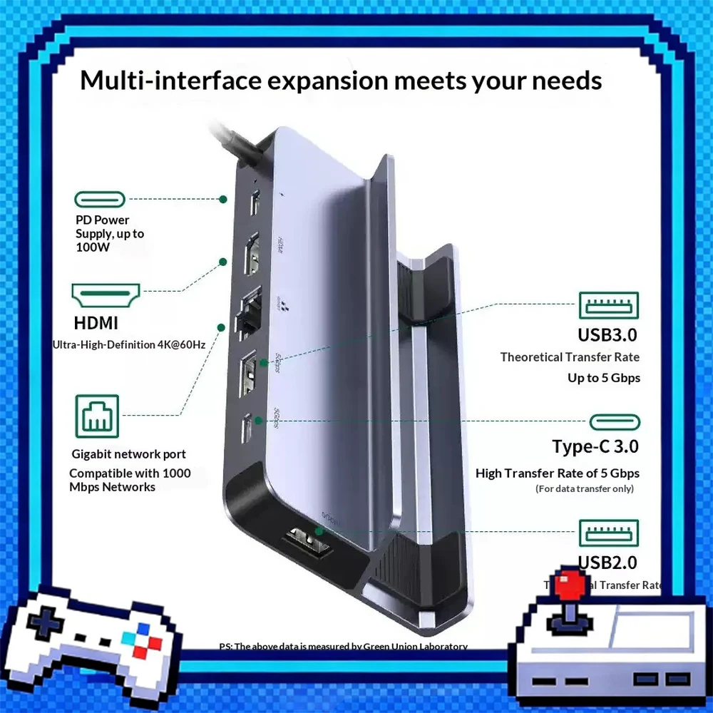 UGREEN 15388 Steam Deck Docking Station 6 in 1 USB C Hub with 4K HDMI Gigabit Ethernet PD 100W USB 3.0 Ports