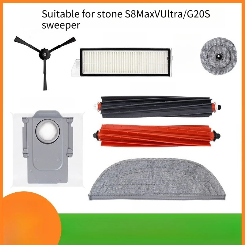 Replacement Dust Bags Mop Pads Side Brushes Roller Brushes for Roborock S8 MaxV Ultra G20S Robot Vacuum Accessories Kit