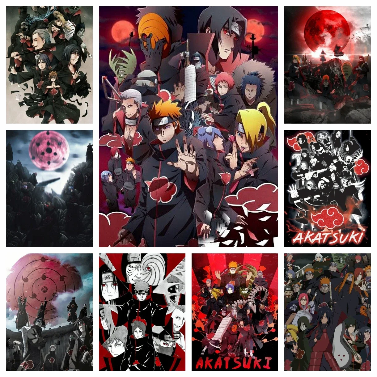 Naruto Akatsuki 2025 New Diamond Painting Embroidery Anime Art Cross Stitch Mosaic Rhinestones Handicrafts Craft Children Gifts