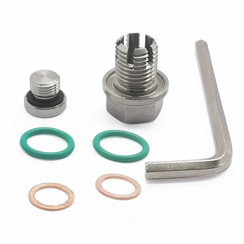 Stainless Steel Self Tapping Repair Screws Oil Pan Drain Plug Kit with O Ring for Toyota Nissan Geely