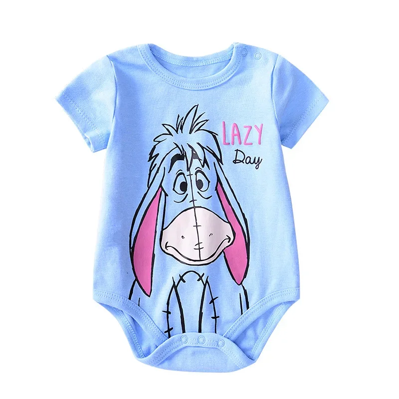 Summer Newborn Baby Rompers Cartoon Mickey Minnie Print Boy Girl Jumpsuit Infant Costumes Cotton Short Sleeve Bodysuits 0-24M