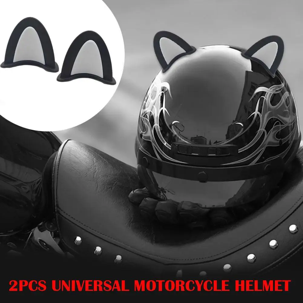 Casco de motocicleta Universal con orejas de gato, accesorios de decoración para deportes al aire libre, cuernos de Diablo, esquina, 2 piezas