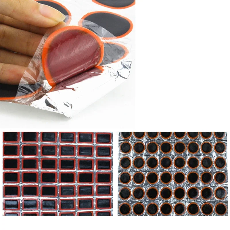 48pcs Rubber Puncture Patches Repair Tools Bicycle Tire Tyre Tube Repair Cycle Patch Kit No Glue Bicycle Inner Tube Puncture