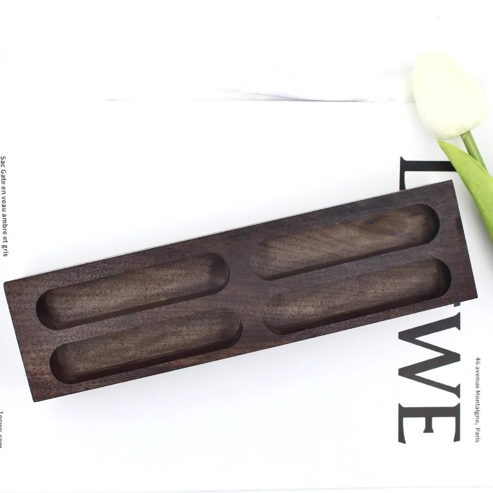 Solid Wood Desktop Business Card Display Stand Memo Holder Storage Box Beech Wood Card Organizer For Office