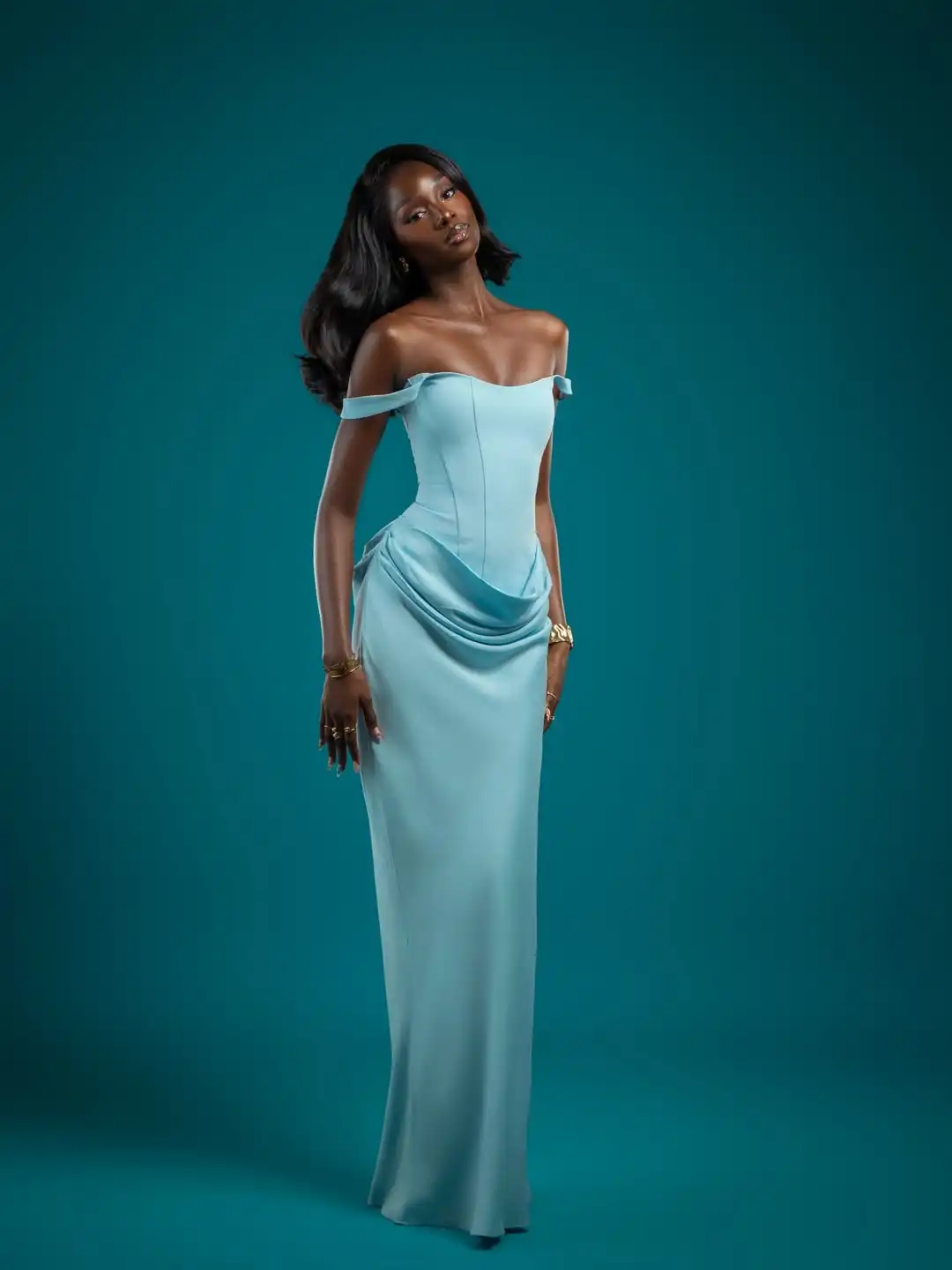 

AsaNagi Luxurious Simply Blue Mermaid Evening Gown Stylish Formal Party Dress High Quality Customized Bridesmaid Dress