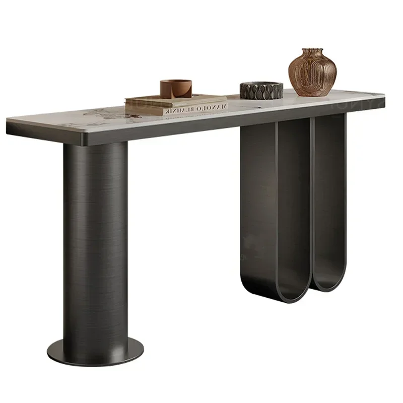 

Italian rock slab Xuanguantai model room Villa entrance door against the wall End view table Marble light luxury entry