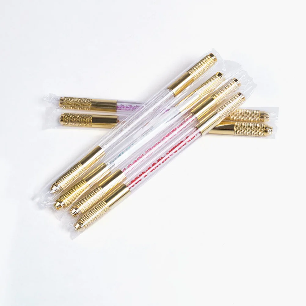 Kristall Griff Strass Dual Kopf Microblading Stift Tätowieren Nadel Halter Werkzeug Dual Stift für Salon