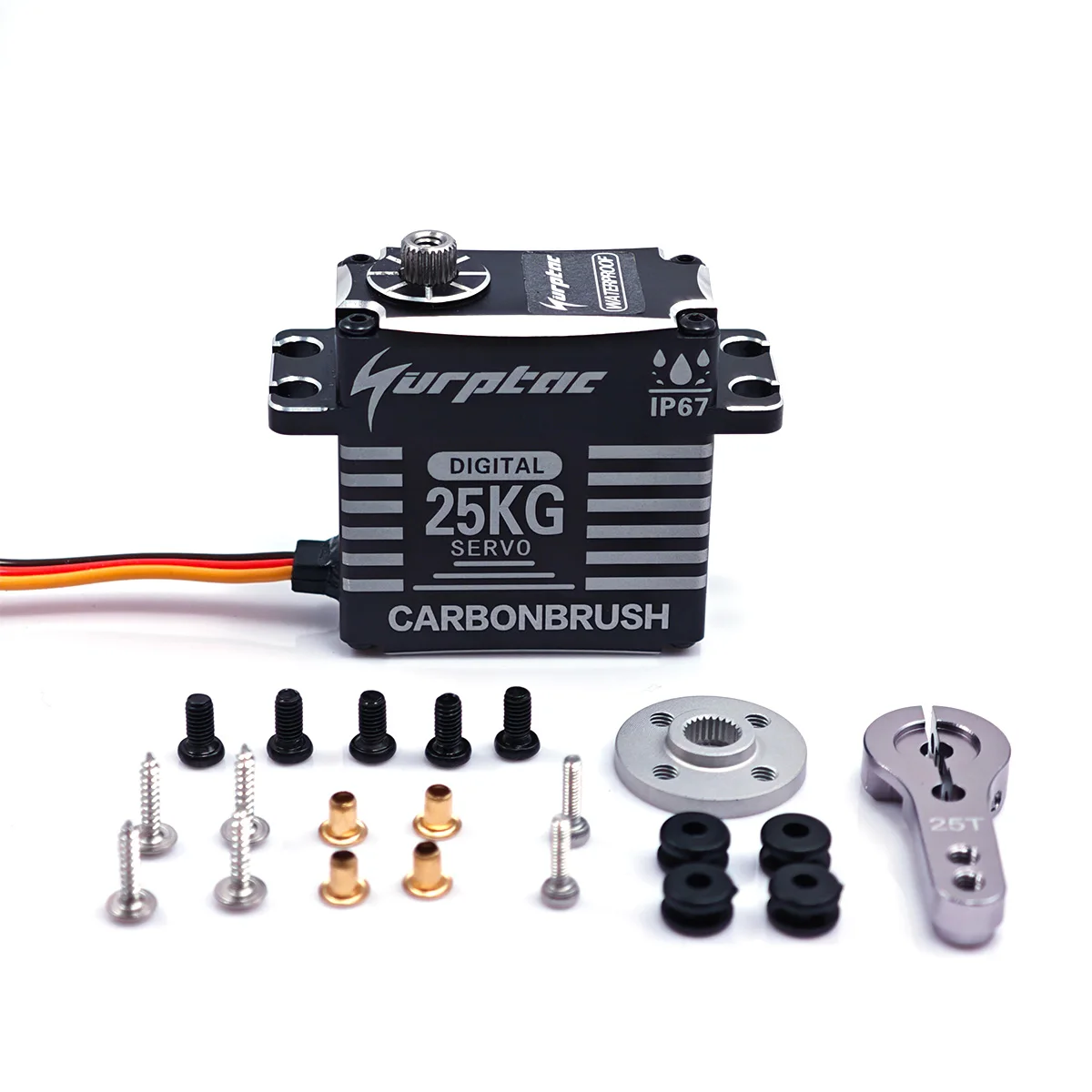 25 kg IP67 wasserdicht Vollmetall 180/270/360 Grad großes Drehmoment digitale Servos Stahlgetriebe 25T Arm für RC Auto Hubschrauber Spec