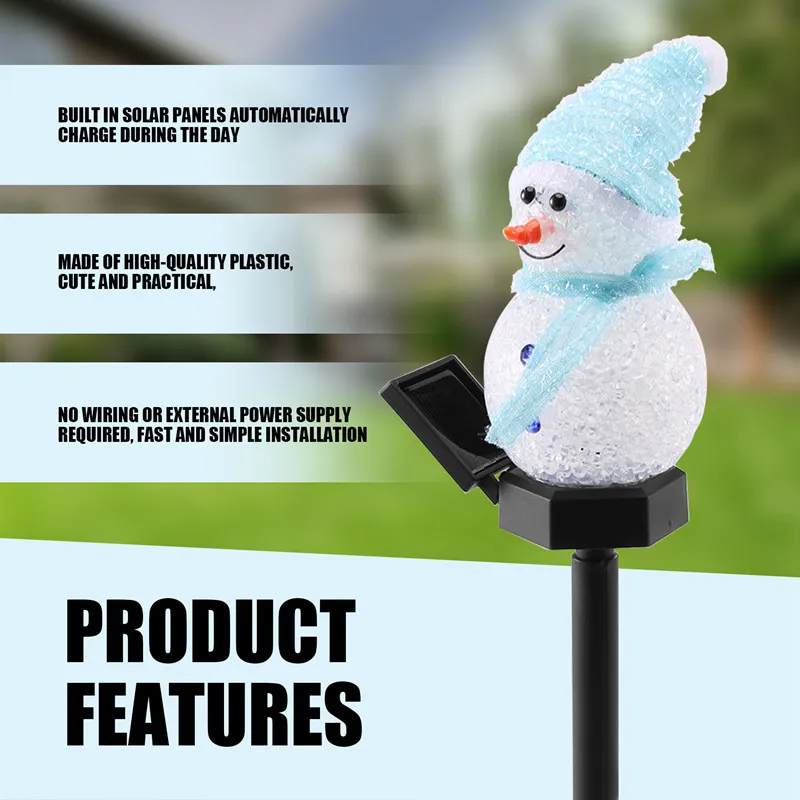 TKOH-Snowman พลังงานแสงอาทิตย์ไฟคริสต์มาสพลังงานแสงอาทิตย์ LED Snowman Light Decor สวนกลางแจ้ง Stake โคมไฟ Xmas