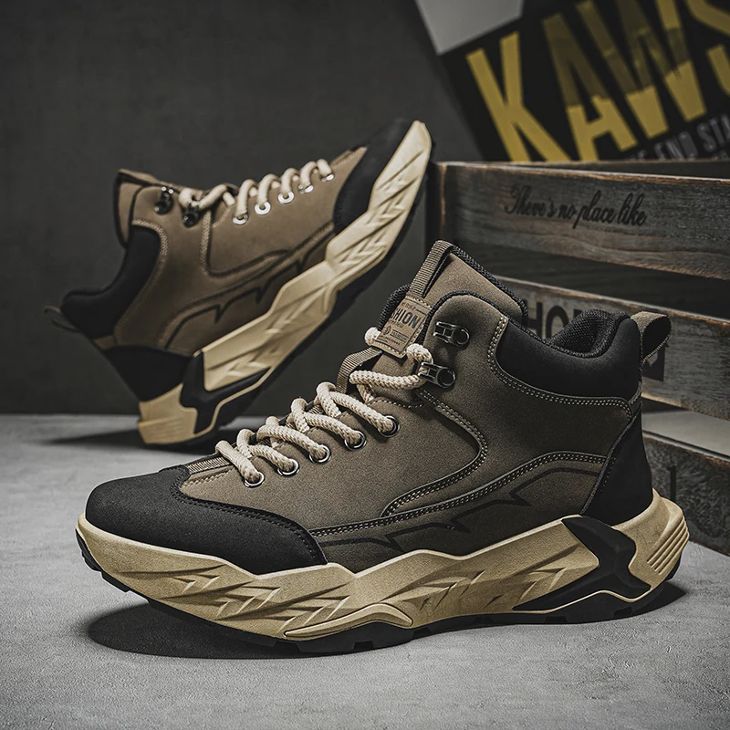 

Hiking Shoes Boots for Mans Round Toe Easy To Clean Trendy All-match Breathable Booties for Men Designed Classic Fashion Young