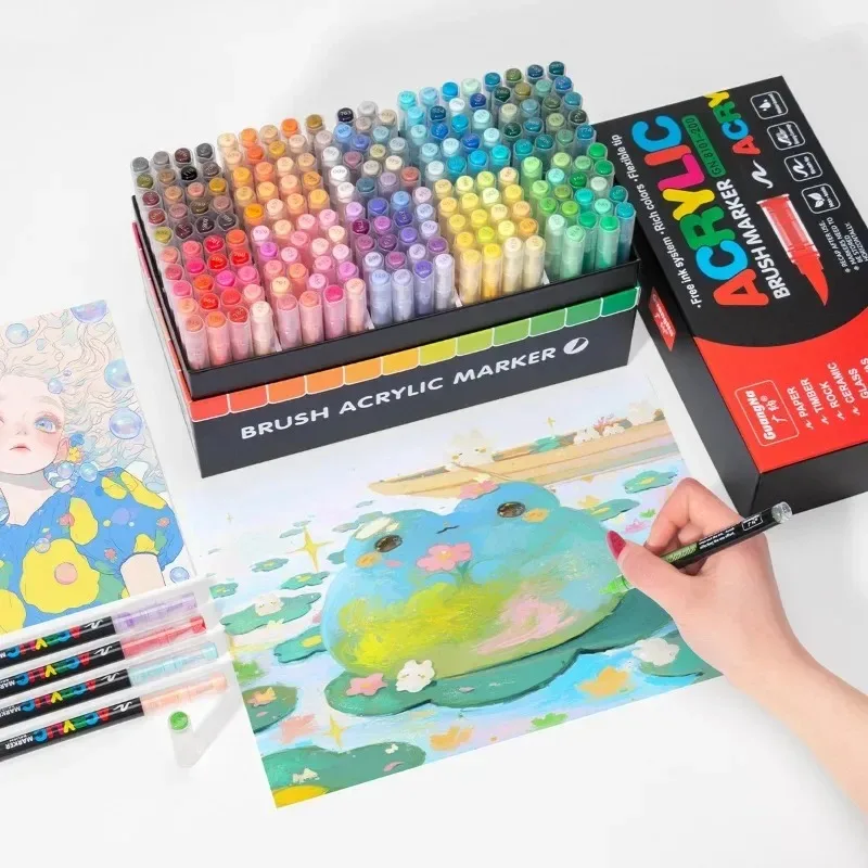 Wymienne rdzenie do farb akrylowych GuangNa Markery Miękki rdzeń pędzla Końcówki skalne DIY dla dzieci Malowanie Artykuły szkolne Artykuły papiernicze — zdjęcie produktu 4