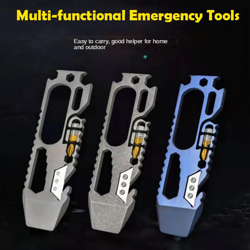 11 IN 1 Multifunctional Crowbar Titanium Alloy EDC Bottle Opener Knife Hexagon Wrench Outdoor Survival Camping Portable Tool