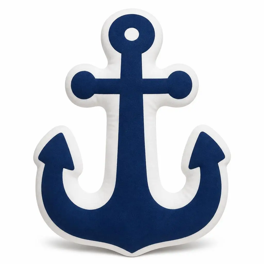 Navy Anchor Nautical Maritime Sailing Plush Pillow Cushion Irregular Stuffed Throw Pillow Home Decor Gift Sofa Bed