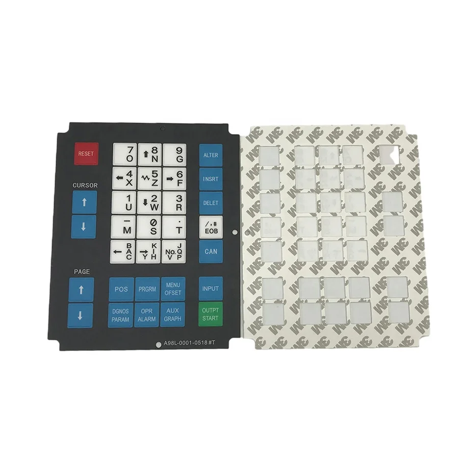 Membrane Key sheet CNC Milling Product A98L-0001-0518#T panel keypad