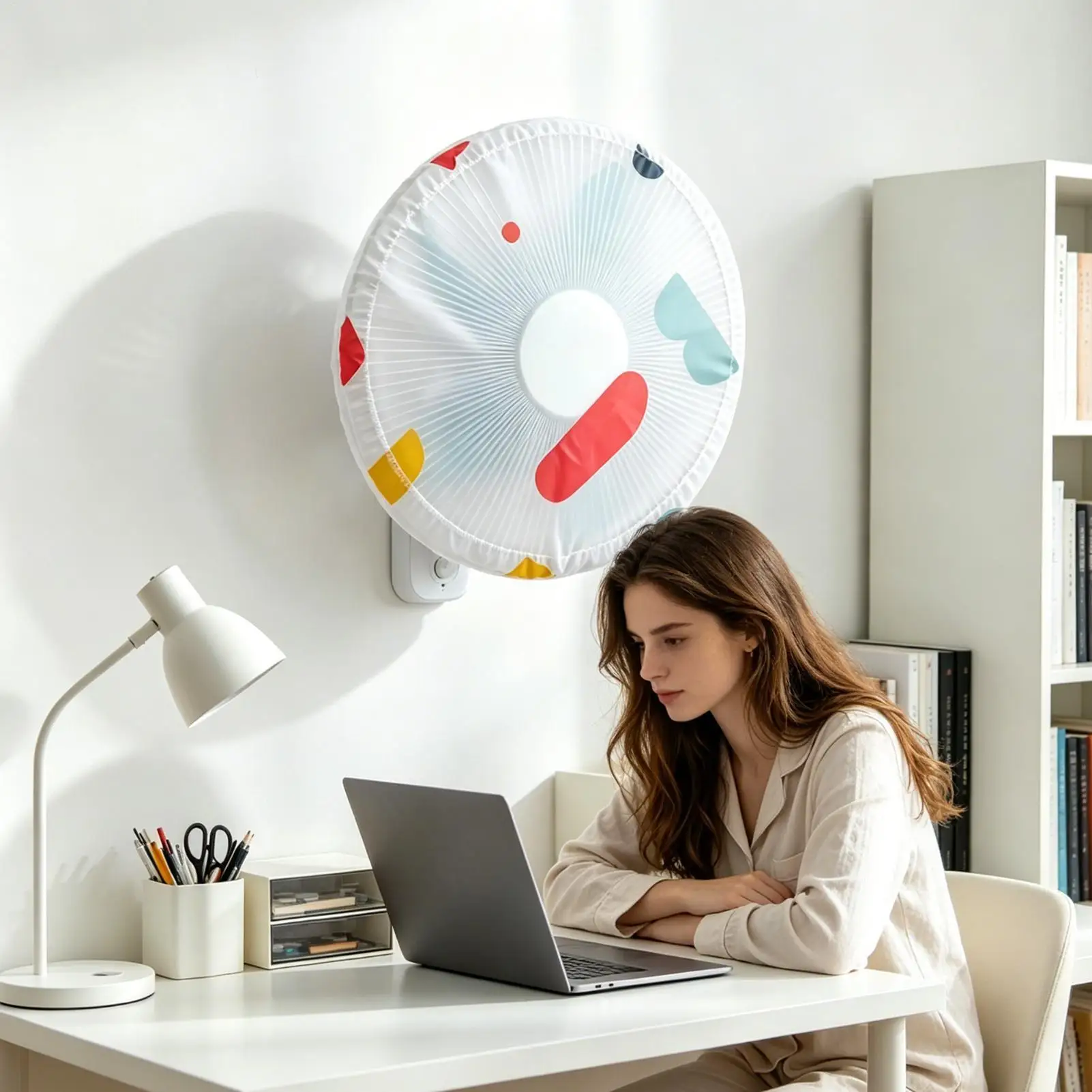 Fan Cover Electric Wind Blower Microwave Oven Sleeve Fan Dust Catcher for All Seasons Home Office Summer Winter Bedroom Living