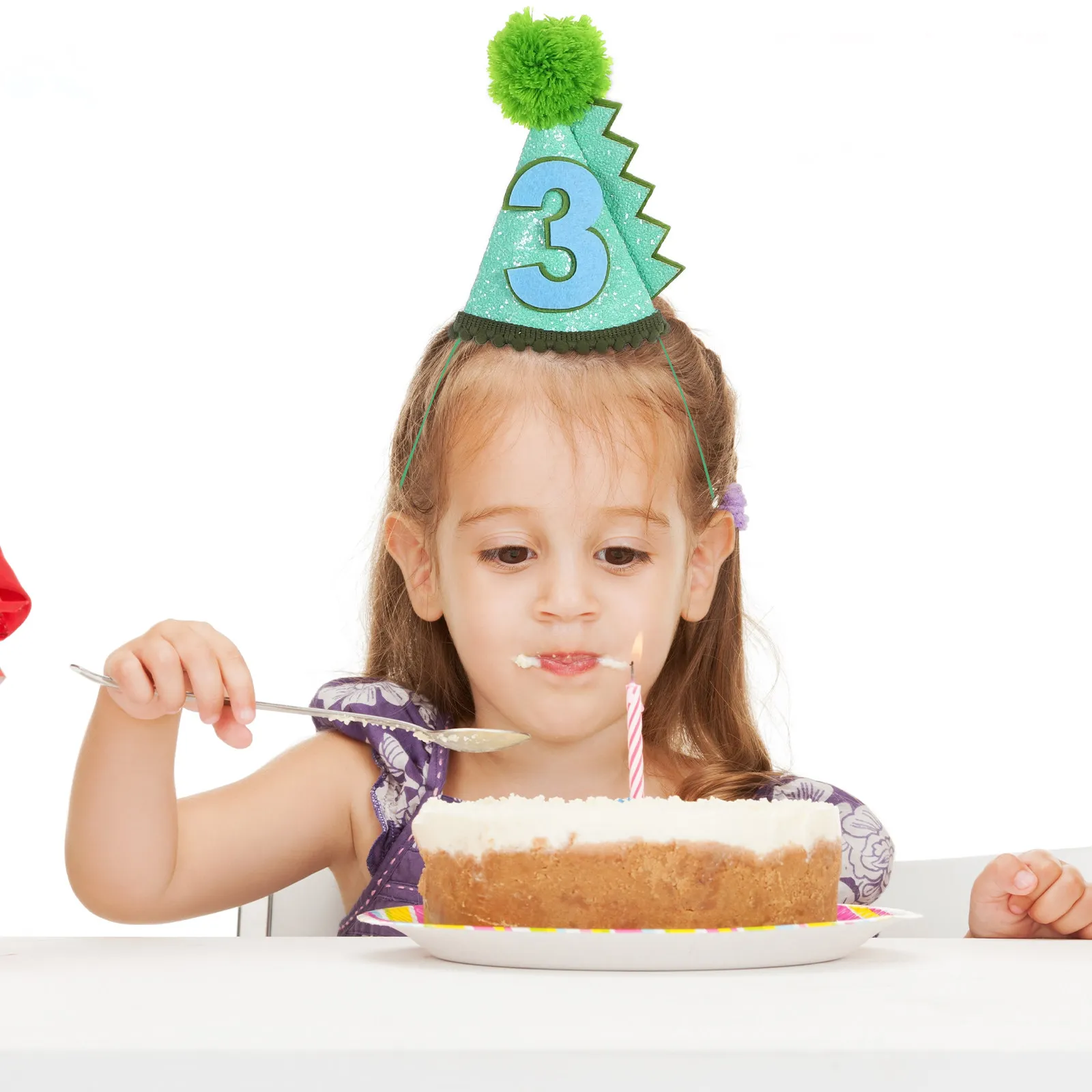 Фото 1 шт. праздничная шляпа для детей в форме динозавра с пайетками и цифрой, украшение для дня рождения в виде динозавра