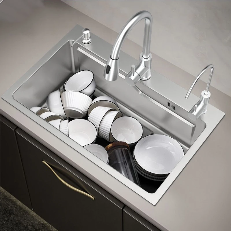 NewStyle Stainless Steel Single Bowl Sink Multifunctional Workstation Kitchen Sink with Movable Track