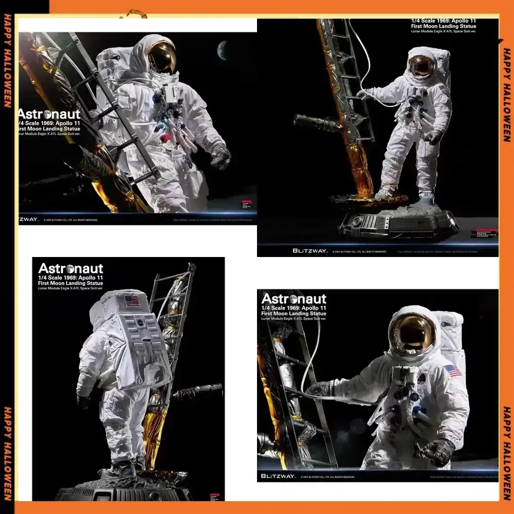 Blitzway x NASA Astronauta Estatua a Escala 1/4 Módulo Lunar Eagle X A7L de la Primera Aterrizada en la Luna Versión Traje Espacial